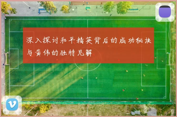 深入探讨和平精英背后的成功秘诀与黄伟的独特见解